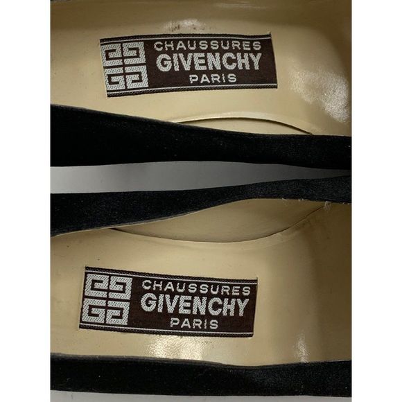 Givenchy 7.5 B Italy Vintage Square Toe Block Heel Shoes Pumps Metallic 6217 - Picture 3 of 11